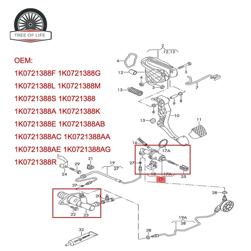 6283000047 1K0721261L pomoćni cilindar kvačila za VW Jetta Golf V VI EOS Touran Skoda Octavia Superb 2 Audi A3 A1 TT Q2 Seat Altea