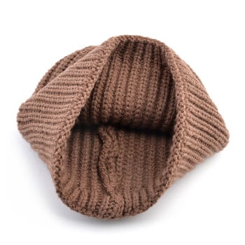 KKISSBAOBEI Зимна шапка Мъжка плетена топла шапка Outdoor Casual Skullies Beanies Дебела двуслойна шапка Модна шапка