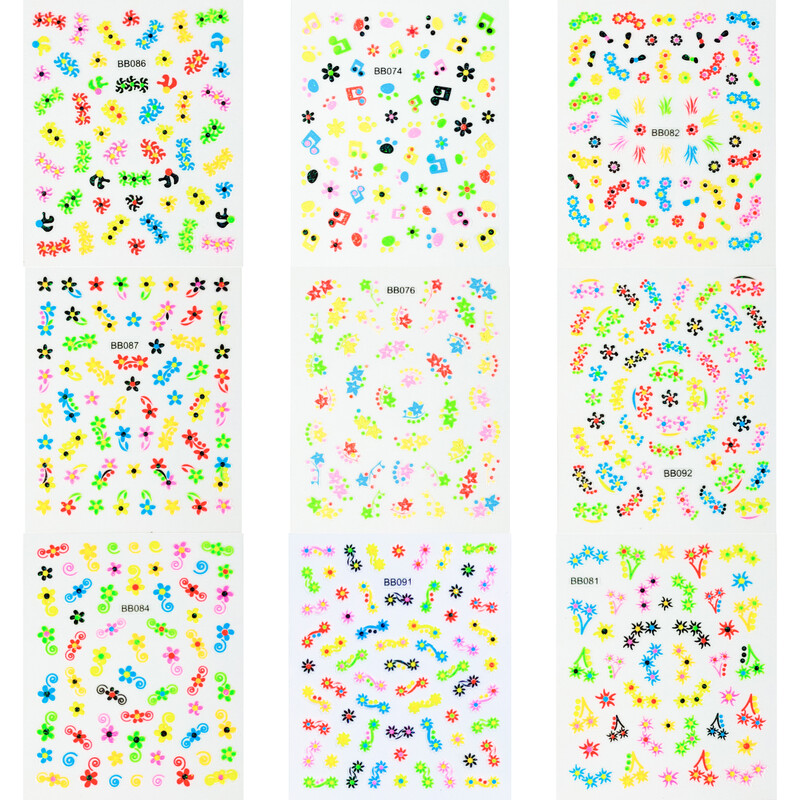 5 τμχ 5D πολύχρωμα παιδικά αυτοκόλλητα νυχιών Kawaii Butterfly Flower Αυτοκόλλητα ακρυλικά αυτοκόλλητα μανικιούρ Διακοσμητικά αξεσουάρ