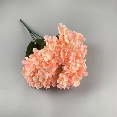 Μεγάλο μέγεθος 5 κεφαλών τεχνητά λουλούδια Λευκό ροζ ορτανσία Μεταξωτό DIY Νυφική ανθοδέσμη ψεύτικα λουλούδια Διακόσμηση για πάρτι σπιτιού