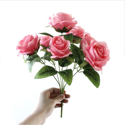 7 glava/snop umjetne svile, cvjetni buket francuske ruže, lažni cvijet za aranžiranje stola, dodatak za dekoraciju kućne zabave za vjenčanje