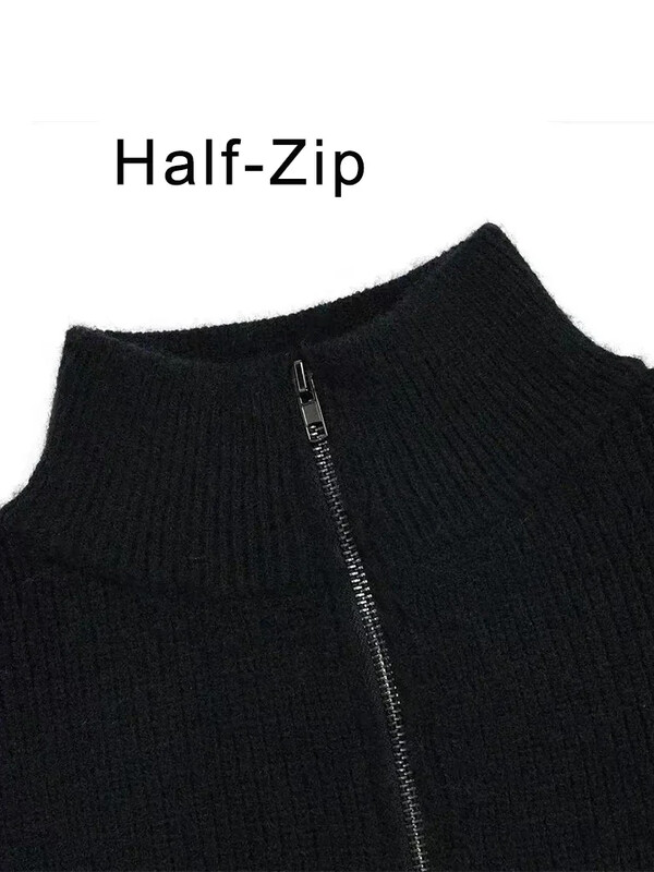 Novi zimski džemperi s polupatentnim zatvaračem za 2023. Muški korejski modni široki puloveri dugih rukava na pruge Debeli, topli pleteni puloveri slađi