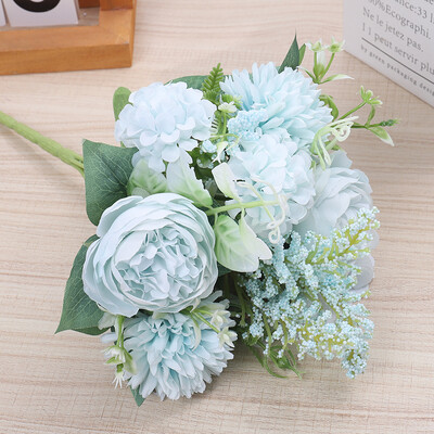 Παιώνια Τεχνητά Λουλούδια Υψηλής Ποιότητας Μεταξωτά Τριαντάφυλλα Ψεύτικα Γαμήλια Διακοπές Διακόσμηση Τραπεζιού Σπιτιού DIY Νυφικές ορτανσίες