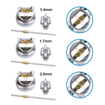 Пистолет за пръскане на боя RONGPENG. 1.4, 1.7, 2.0 мм дюзи Професионален HVLP с висока пулверизация Автомобилно боядисване за инструмент за боядисване на автомобили