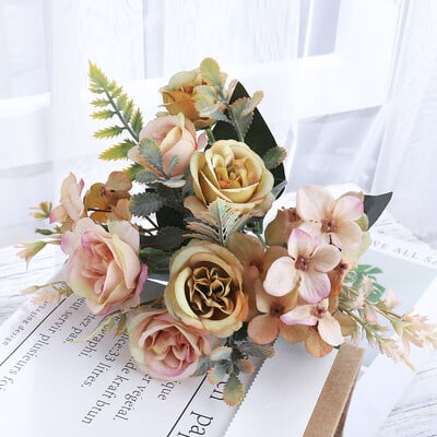 Τεχνητά λουλούδια Μεταξωτό Χριστουγεννιάτικο στεφάνι Γάμου Διακόσμηση σπιτιού Αξεσουάρ Νύφη Κρατώντας Λουλούδια Scrapbooking Ορτανσία Παιώνια