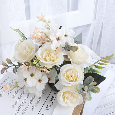 Τεχνητά λουλούδια Μεταξωτό Χριστουγεννιάτικο στεφάνι Γάμου Διακόσμηση σπιτιού Αξεσουάρ Νύφη Κρατώντας Λουλούδια Scrapbooking Ορτανσία Παιώνια
