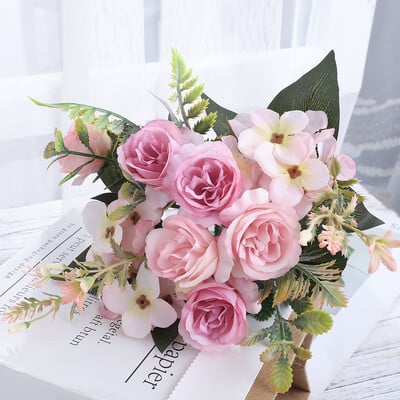 Τεχνητά λουλούδια Μεταξωτό Χριστουγεννιάτικο στεφάνι Γάμου Διακόσμηση σπιτιού Αξεσουάρ Νύφη Κρατώντας Λουλούδια Scrapbooking Ορτανσία Παιώνια