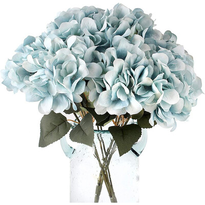 Buchet de flori de hortensie din mătase artificială, 5 capete, plantă de flori artificiale pentru acasă, centru de nuntă, aranjament floral de petrecere