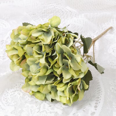Ανθοδέσμη με ορτανσία από τεχνητό μεταξωτό λουλούδι με 5 κεφαλές Τεχνητό λουλούδι για γάμο στο σπίτι Κεντρική σύνθεση Floral Party