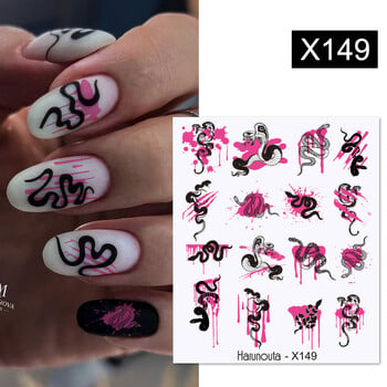 Harunouta Waves Nail Water Decals Transfer Small Flower Leaves Marble Snake Christmas Nail Art Stickers Nail Art Manicure Направи си сам