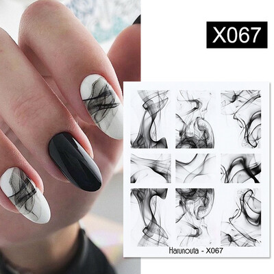Harunouta Waves Nail Water Decals Transfer Small Flower Leaves Marble Snake Christmas Nail Art Naljepnice Nail Art Manicure DIY