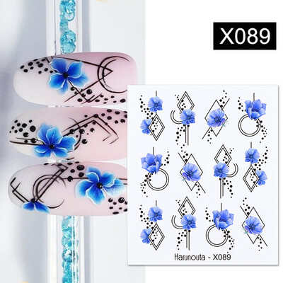Harunouta Waves Nail Water Decals Transfer Small Flower Leaves Marble Snake Christmas Nail Art Naljepnice Nail Art Manicure DIY