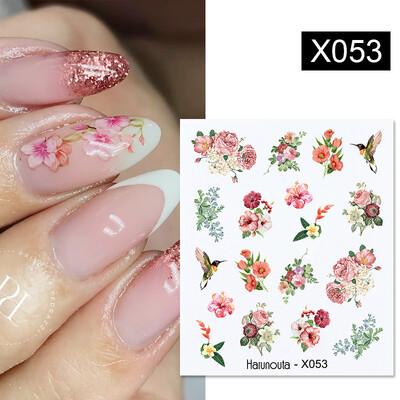 Harunouta Waves Nail Water Decals Transfer Small Flower Leaves Marble Snake Christmas Nail Art Naljepnice Nail Art Manicure DIY