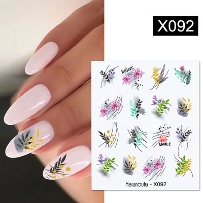 Harunouta Waves Nail Water Decals Transfer Small Flower Leaves Marble Snake Christmas Nail Art Naljepnice Nail Art Manicure DIY