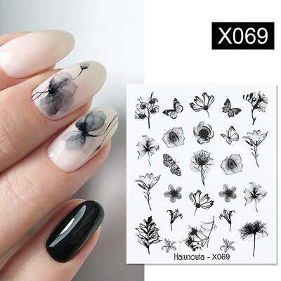 Harunouta Waves Nail Water Decals Transfer Small Flower Leaves Marble Snake Christmas Nail Art Naljepnice Nail Art Manicure DIY