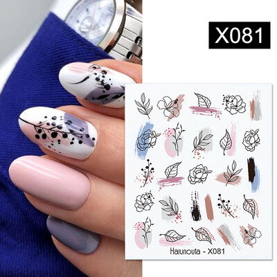 Harunouta Waves Nail Water Decals Transfer Small Flower Leaves Marble Snake Christmas Nail Art Naljepnice Nail Art Manicure DIY