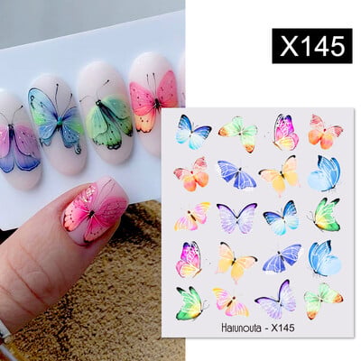 Harunouta Waves Nail Water Decals Transfer Small Flower Leaves Marble Snake Christmas Nail Art Naljepnice Nail Art Manicure DIY