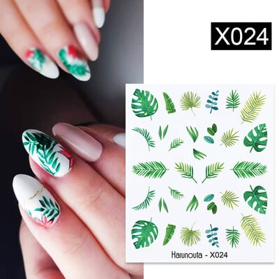 Harunouta Waves Nail Water Decals Transfer Small Flower Leaves Marble Snake Christmas Nail Art Naljepnice Nail Art Manicure DIY