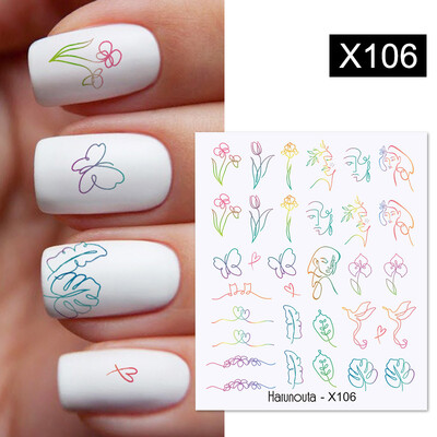 Harunouta Waves Nail Water Decals Transfer Small Flower Leaves Marble Snake Christmas Nail Art Naljepnice Nail Art Manicure DIY