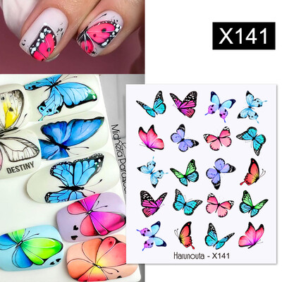 Harunouta Waves Nail Water Decals Transfer Small Flower Leaves Marble Snake Christmas Nail Art Naljepnice Nail Art Manicure DIY