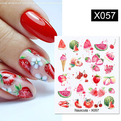 Harunouta Waves Nail Water Decals Transfer Small Flower Leaves Marble Snake Christmas Nail Art Naljepnice Nail Art Manicure DIY