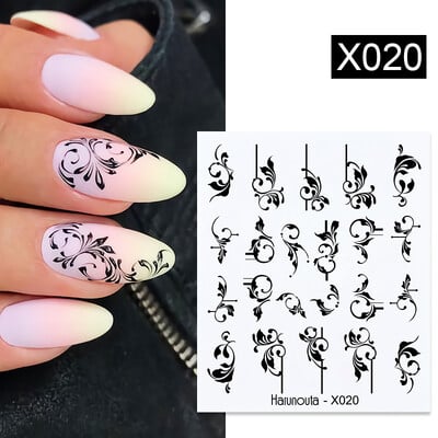 Harunouta Waves Nail Water Decals Transfer Small Flower Leaves Marble Snake Christmas Nail Art Naljepnice Nail Art Manicure DIY