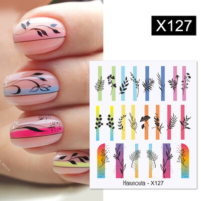 Harunouta Waves Nail Water Decals Transfer Small Flower Leaves Marble Snake Christmas Nail Art Naljepnice Nail Art Manicure DIY
