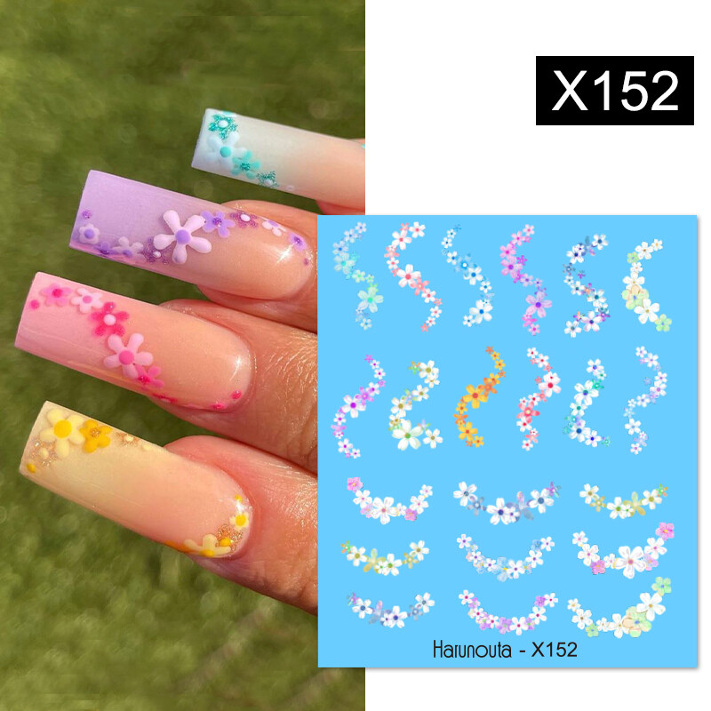 Harunouta Waves Nail Water Decals Transfer Small Flower Leaves Marble Snake Christmas Nail Art Naljepnice Nail Art Manicure DIY