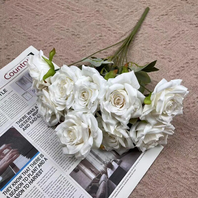 9 Head Diamond Roses European Artificial Flowers Home Wedding Rose Wedding Hotel Road Leading Bunch Τεχνητά λουλούδια