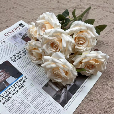 9 Head Diamond Roses European Artificial Flowers Home Wedding Rose Wedding Hotel Road Leading Bunch Τεχνητά λουλούδια