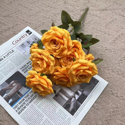 9 Head Diamond Roses European Artificial Flowers Home Wedding Rose Wedding Hotel Road Leading Bunch Τεχνητά λουλούδια