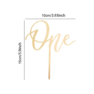 1kom One Cake Topper Birthday Drveni Cake Topper Wood One Happy Cake Decoration Prvi rođendan Baby Shower Party Decorations