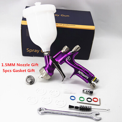 LVLP pištolj za prskanje boje Pištolj za raspršivanje boje 1,3 mm s mlaznicom za raspršivanje laka od 1,5 mm / Pištolj za raspršivanje zraka / Alati za zrak / Veličina dvije mlaznice