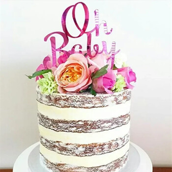 Νέο Acrylic Oh Baby Cake Topper Ντους Διακοσμήσεις για κορίτσια Αγόρια Φόντο για πάρτι Διακόσμηση Προμήθειες Διακόσμησης Αξεσουάρ ψησίματος