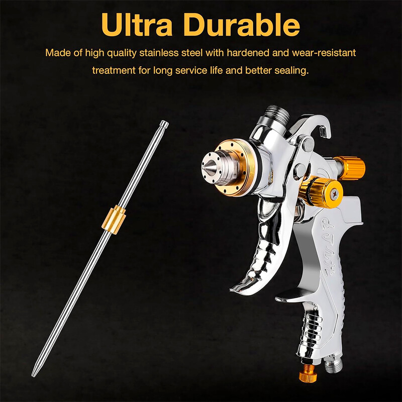 Pistol de pulverizare HVLP cu set de duze de 1,4/1,7/2,0 mm, reglator, instrument de vopsire a hârtiei de filtru, pentru pulverizarea suprafeței pentru grunduri auto/pereți/mobilier