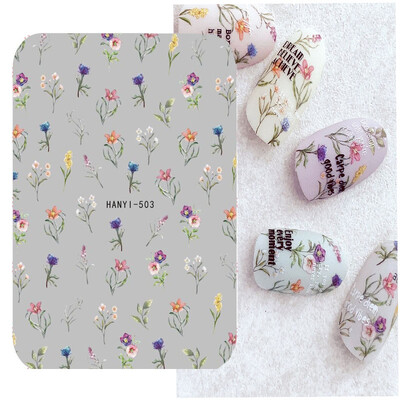 Κόλλα πλάτης Αυτοκόλλητα νυχιών Ακουαρέλα Χρώμα Λουλούδια Χαλκομανίες για Χαλκομανίες Νυχιών Art Beauty Ation Αξεσουάρ Μανικιούρ Σύρτες νυχιών