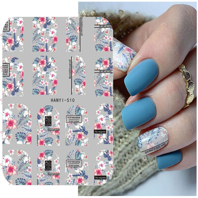 Κόλλα πλάτης Αυτοκόλλητα νυχιών Ακουαρέλα Χρώμα Λουλούδια Χαλκομανίες για Χαλκομανίες Νυχιών Art Beauty Ation Αξεσουάρ Μανικιούρ Σύρτες νυχιών