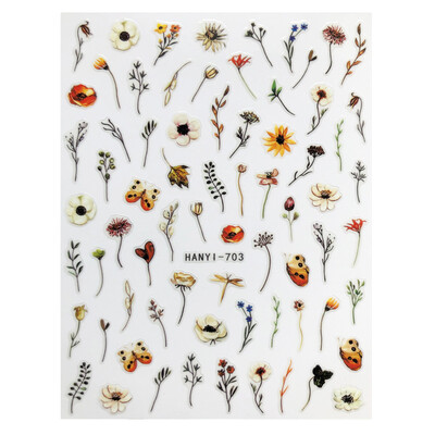 Κόλλα πλάτης Αυτοκόλλητα νυχιών Ακουαρέλα Χρώμα Λουλούδια Χαλκομανίες για Χαλκομανίες Νυχιών Art Beauty Ation Αξεσουάρ Μανικιούρ Σύρτες νυχιών