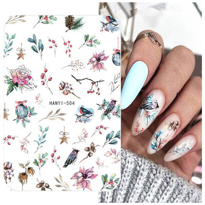 Κόλλα πλάτης Αυτοκόλλητα νυχιών Ακουαρέλα Χρώμα Λουλούδια Χαλκομανίες για Χαλκομανίες Νυχιών Art Beauty Ation Αξεσουάρ Μανικιούρ Σύρτες νυχιών