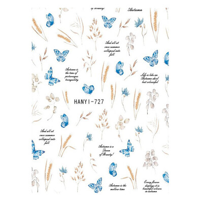 Κόλλα πλάτης Αυτοκόλλητα νυχιών Ακουαρέλα Χρώμα Λουλούδια Χαλκομανίες για Χαλκομανίες Νυχιών Art Beauty Ation Αξεσουάρ Μανικιούρ Σύρτες νυχιών