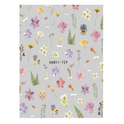 Κόλλα πλάτης Αυτοκόλλητα νυχιών Ακουαρέλα Χρώμα Λουλούδια Χαλκομανίες για Χαλκομανίες Νυχιών Art Beauty Ation Αξεσουάρ Μανικιούρ Σύρτες νυχιών