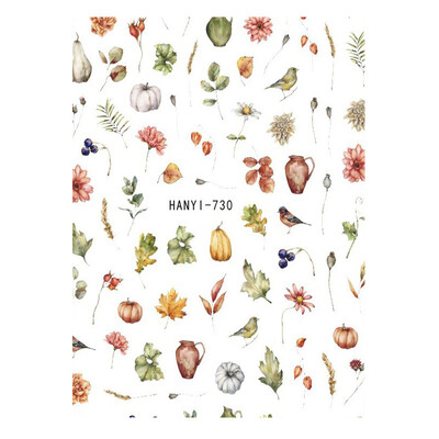 Κόλλα πλάτης Αυτοκόλλητα νυχιών Ακουαρέλα Χρώμα Λουλούδια Χαλκομανίες για Χαλκομανίες Νυχιών Art Beauty Ation Αξεσουάρ Μανικιούρ Σύρτες νυχιών