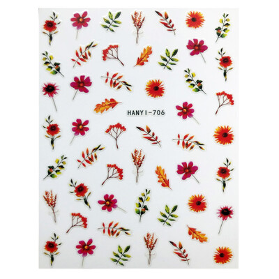 Κόλλα πλάτης Αυτοκόλλητα νυχιών Ακουαρέλα Χρώμα Λουλούδια Χαλκομανίες για Χαλκομανίες Νυχιών Art Beauty Ation Αξεσουάρ Μανικιούρ Σύρτες νυχιών