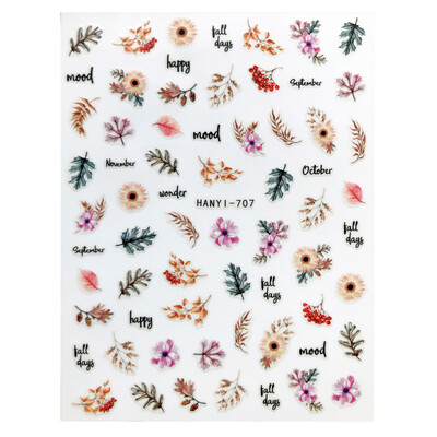 Κόλλα πλάτης Αυτοκόλλητα νυχιών Ακουαρέλα Χρώμα Λουλούδια Χαλκομανίες για Χαλκομανίες Νυχιών Art Beauty Ation Αξεσουάρ Μανικιούρ Σύρτες νυχιών