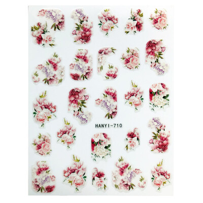 Κόλλα πλάτης Αυτοκόλλητα νυχιών Ακουαρέλα Χρώμα Λουλούδια Χαλκομανίες για Χαλκομανίες Νυχιών Art Beauty Ation Αξεσουάρ Μανικιούρ Σύρτες νυχιών