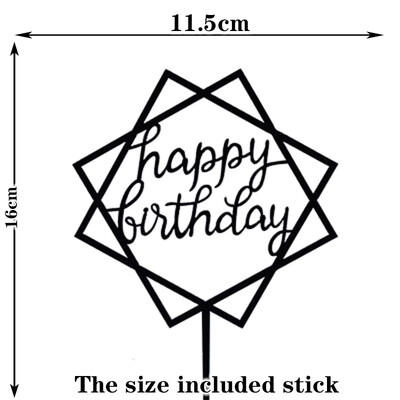 Happy Birthday Cake Topper Acrylic Letter Cake Toppers Party Supplies Happy Birthday Black Cake Διακοσμήσεις για αγόρι 33 σχέδια