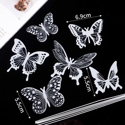 1 комплект украса за торта с пеперуди Парти консумативи Направи си сам 3D топ за торта с пеперуди Декоративна вложка за сватбена торта за рожден ден Аксесоари