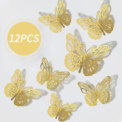 1 комплект украса за торта с пеперуди Парти консумативи Направи си сам 3D топ за торта с пеперуди Декоративна вложка за сватбена торта за рожден ден Аксесоари