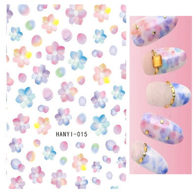 Τρισδιάστατη κόλλα πλάτης Αυτοκόλλητα νυχιών Ακουαρέλα Λουλούδια Ροζ Ροδάκινο άνθη κερασιάς Αυτοκόλλητα Beauty Decals για νύχια