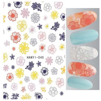 Τρισδιάστατη κόλλα πλάτης Αυτοκόλλητα νυχιών Ακουαρέλα Λουλούδια Ροζ Ροδάκινο άνθη κερασιάς Αυτοκόλλητα Beauty Decals για νύχια